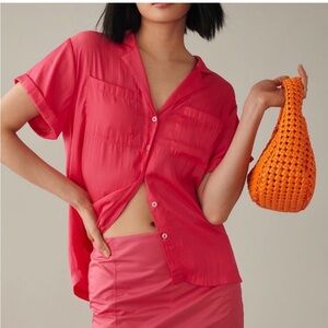 Anthropologie Classic Surf Shirt in Pink